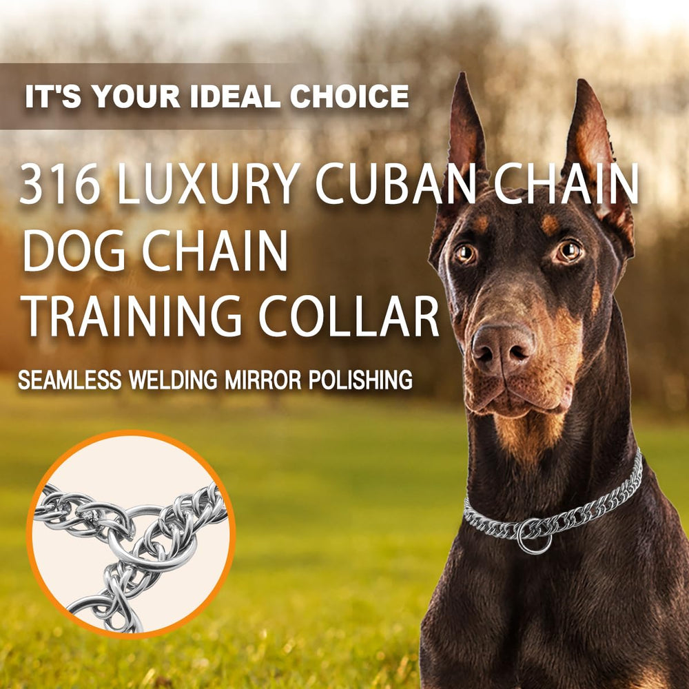 Double-Twist Link Training Choker Collar smooth links prevent tangling during training.