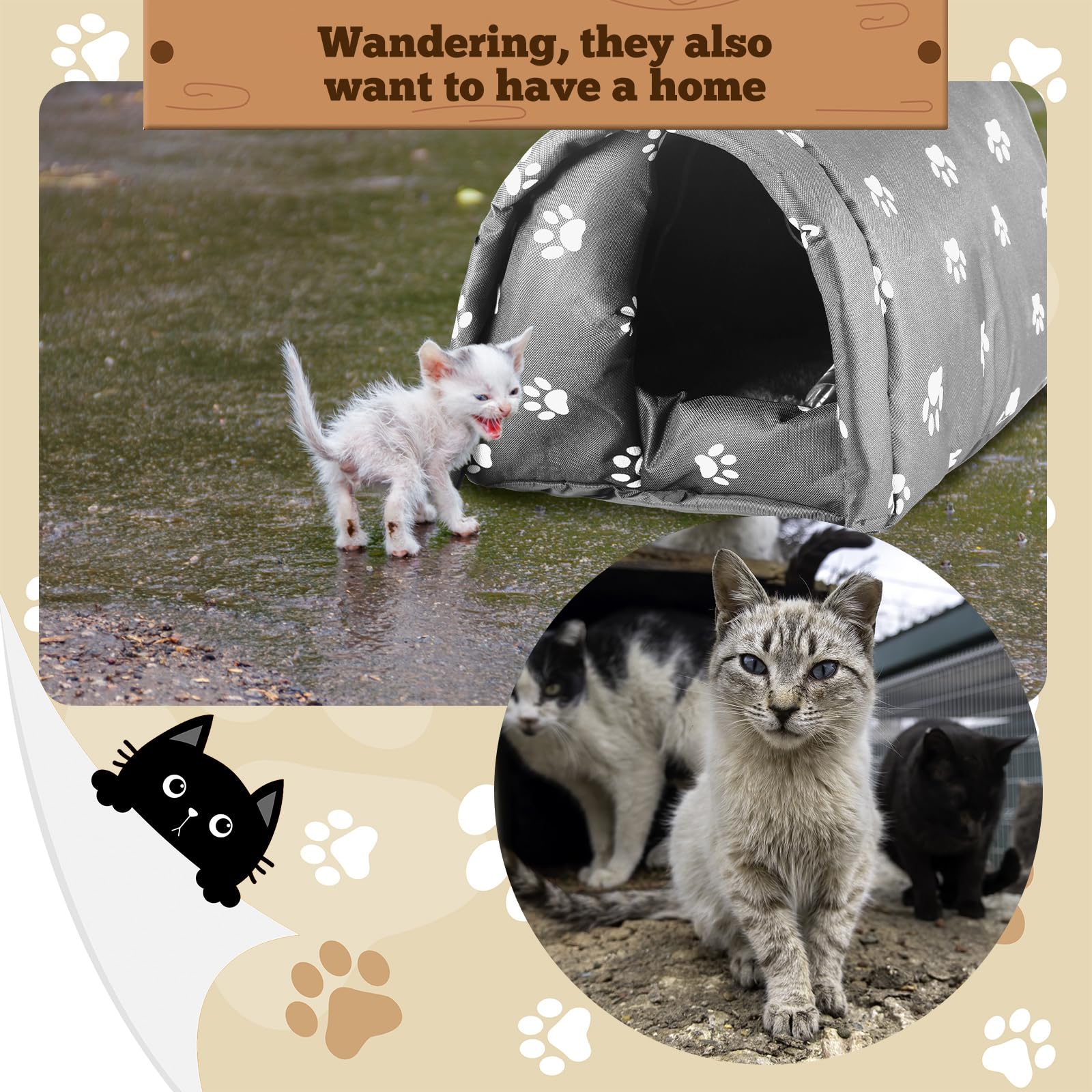 DoubleFill easy-assembly cat house demonstrates quick setup for indoor or outdoor use.