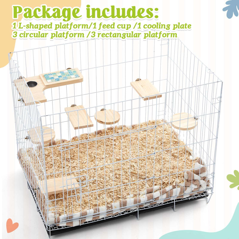 DoubleFill round wooden board helps pets explore and jump within the habitat