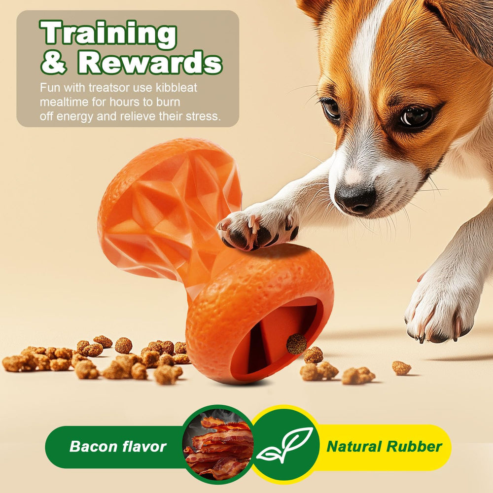 Doudele bacon-flavored dog toy offers tasty stimulation during play.