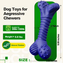 Doudele hueso de caucho para perros grandes, duradero y seguro