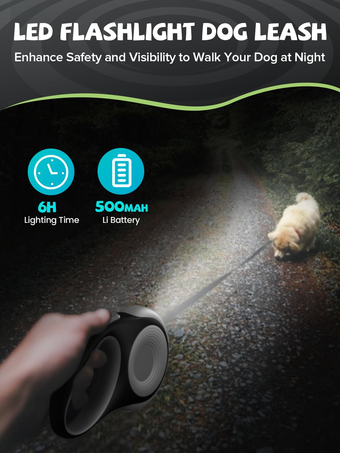 Douexio one-handed brake allows quick stop for sudden dog surges.