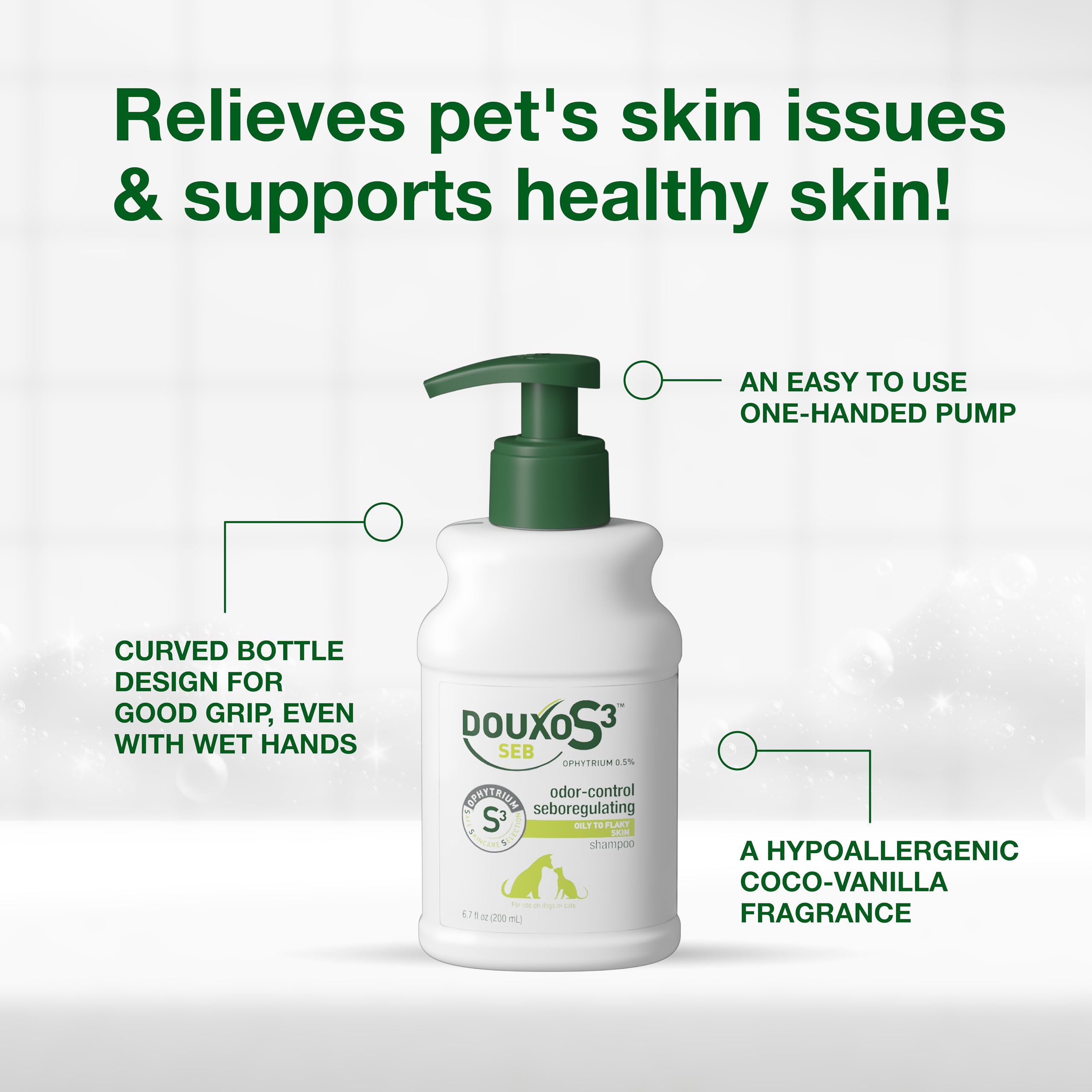 DOUXO S3 SEB Shampoo after-use cat coat looks smooth and comfortable.