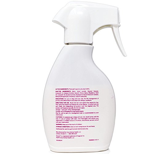 Douxo Calm Allergy Microemulsion spray dispense showing easy application.