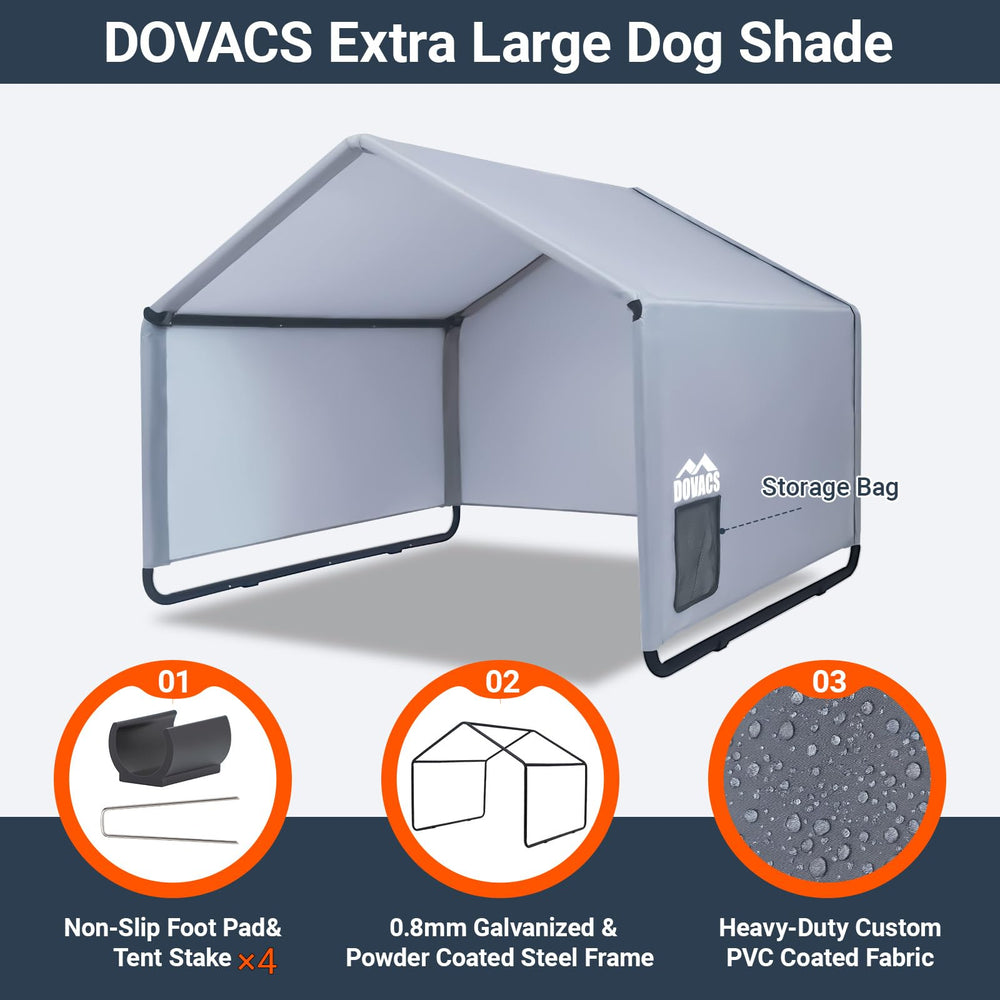 DOVACS windproof ground stakes ensure stability in windy weather.