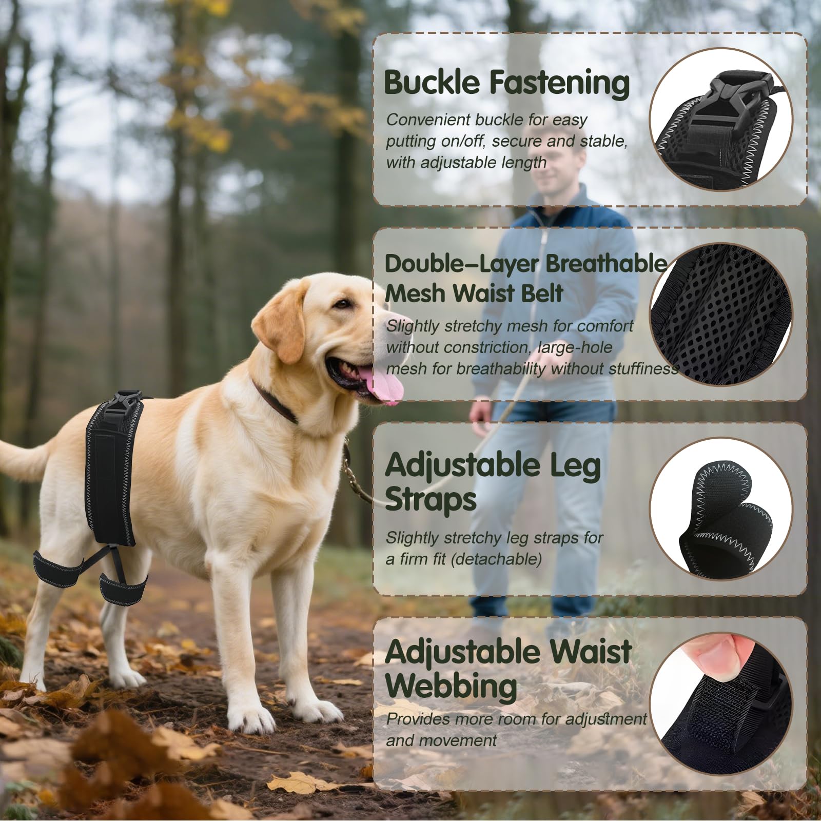Dovanor hip brace neoprene soft-texture for breathable, comfortable daily wear