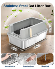 DOWANQO open-top design provides easy access and reduces cat anxiety.