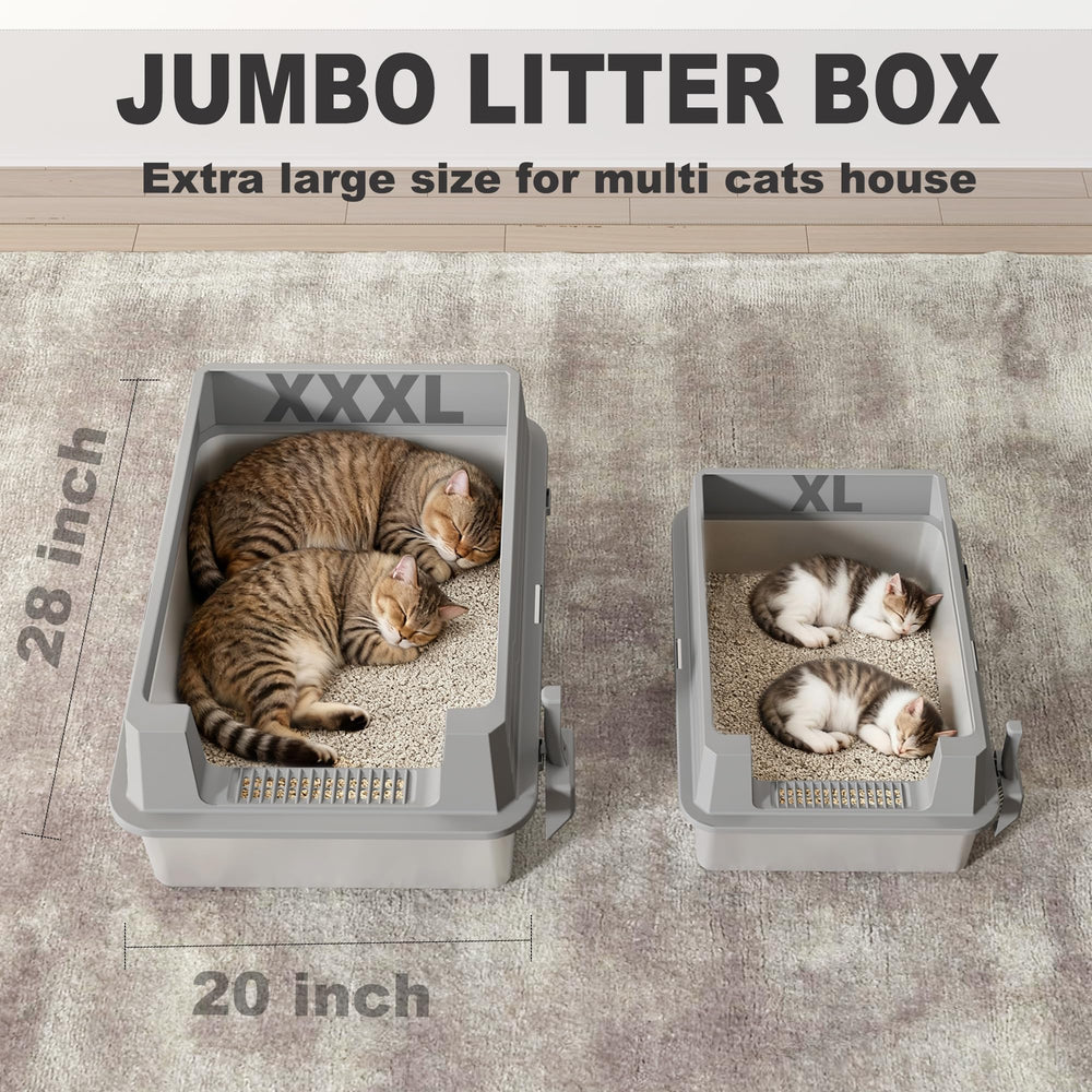 DOWANQO extra-large cat litter box supports multi-cat households with comfort.