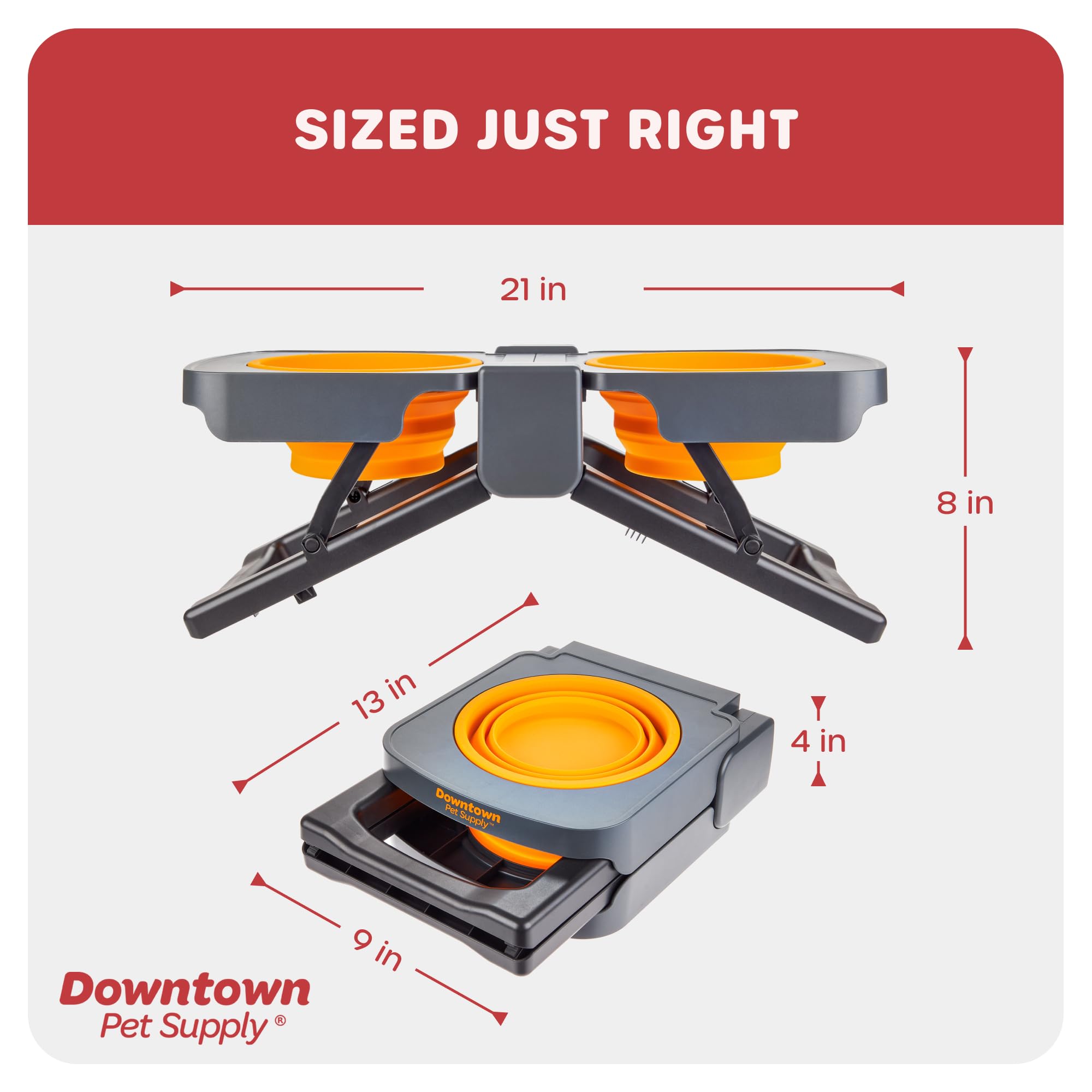 Downtown Pet Supply 5-cup capacity bowls reduce refills during longer outings