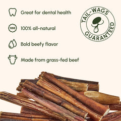 Downtown Pet Supply USA-sourced bully sticks promote satisfying chewing for heavy chewers.