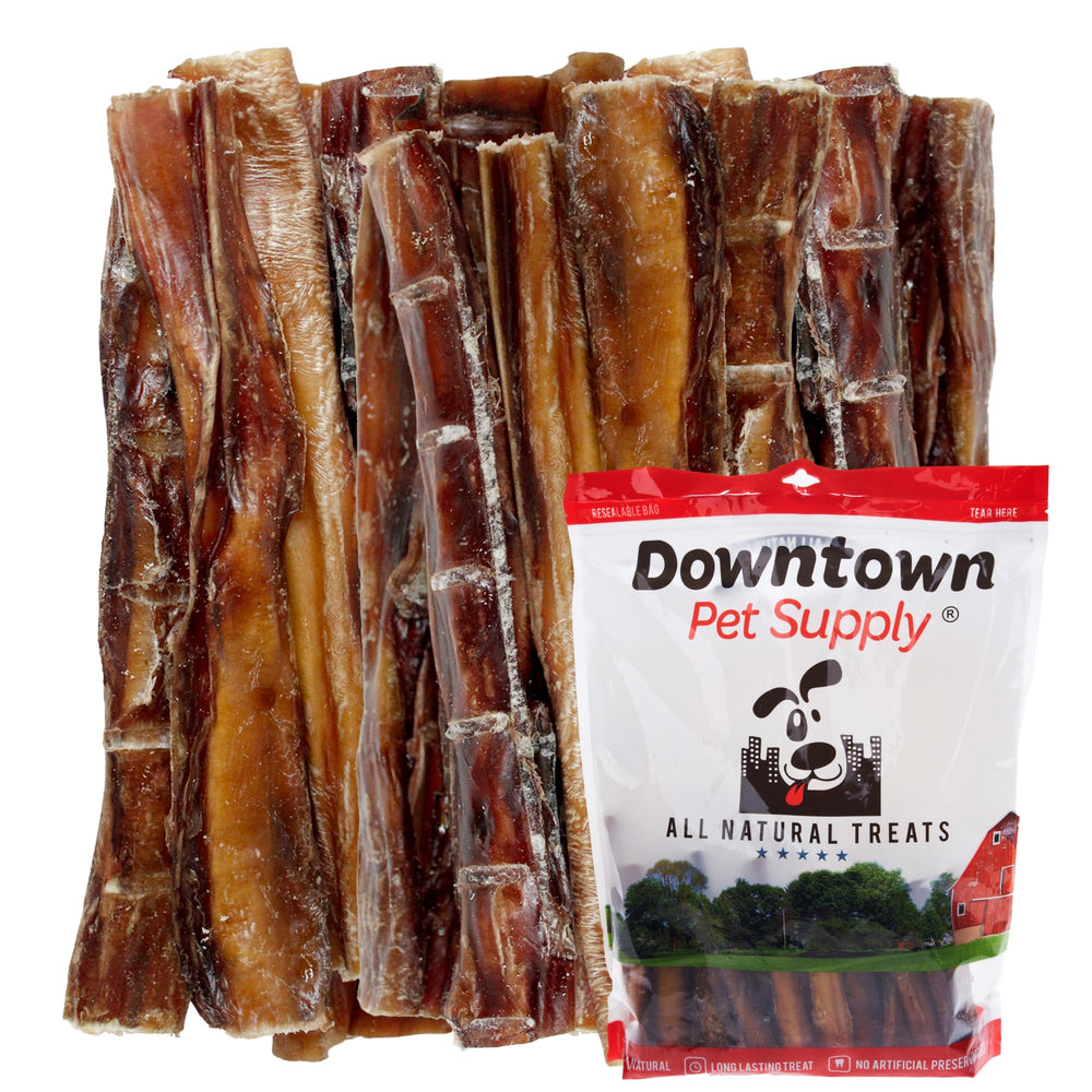 Downtown Pet Supply bully sticks 6-inch pack with dog-friendly chew for extended play.