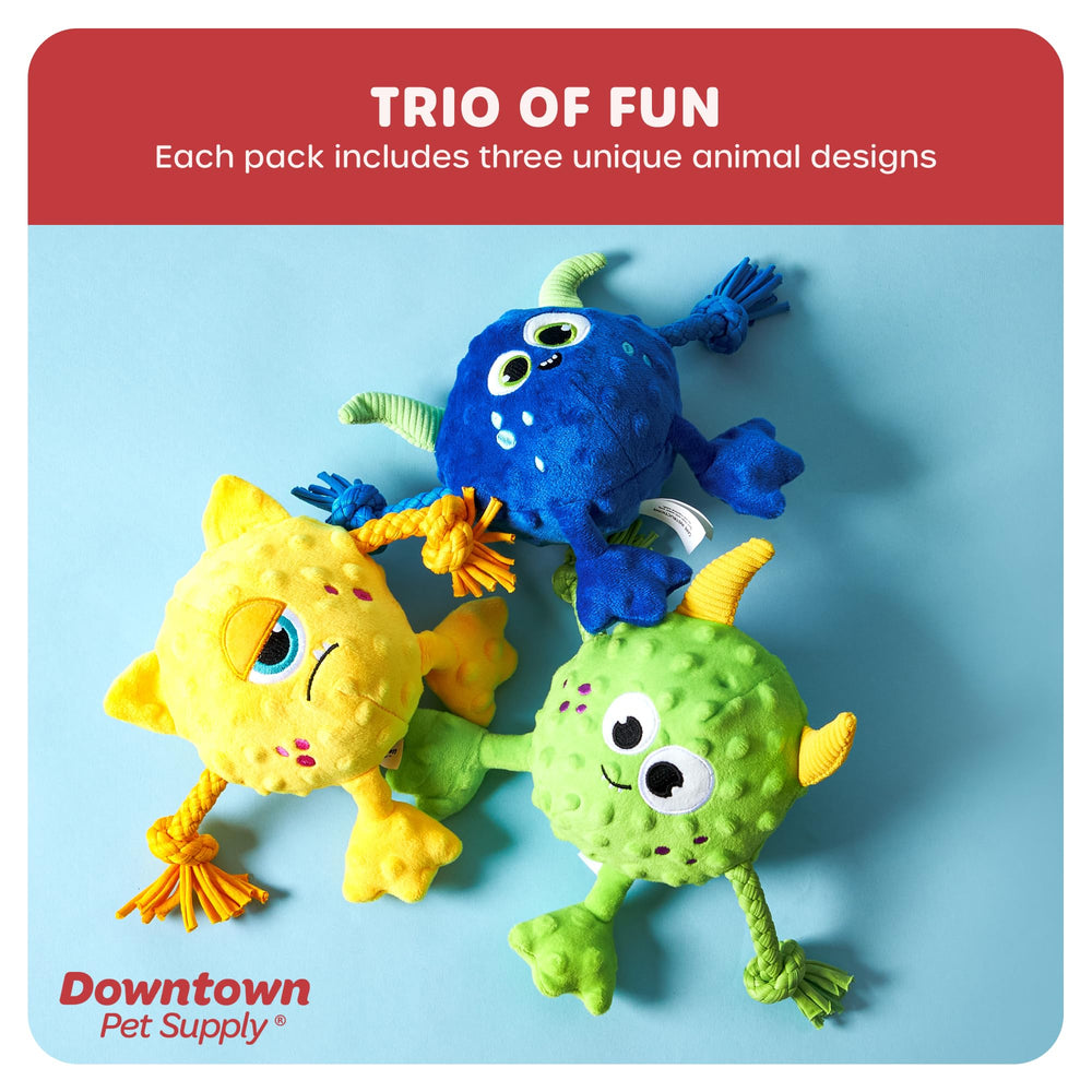 Downtown Pet Supply soft fabric surface combines comfort with engaging monster aesthetic