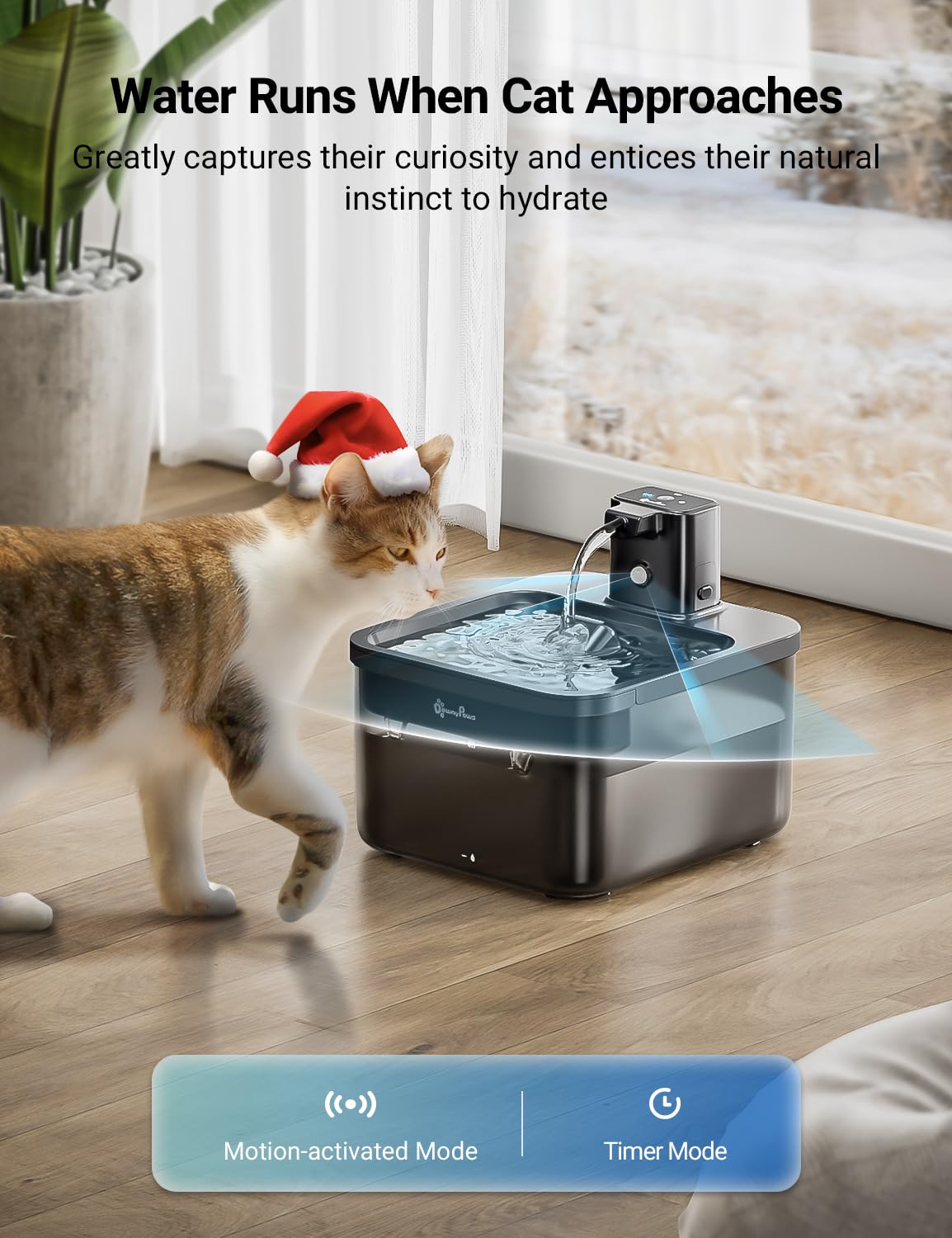 DownyPaws water flow close up showcases faucet-like stream