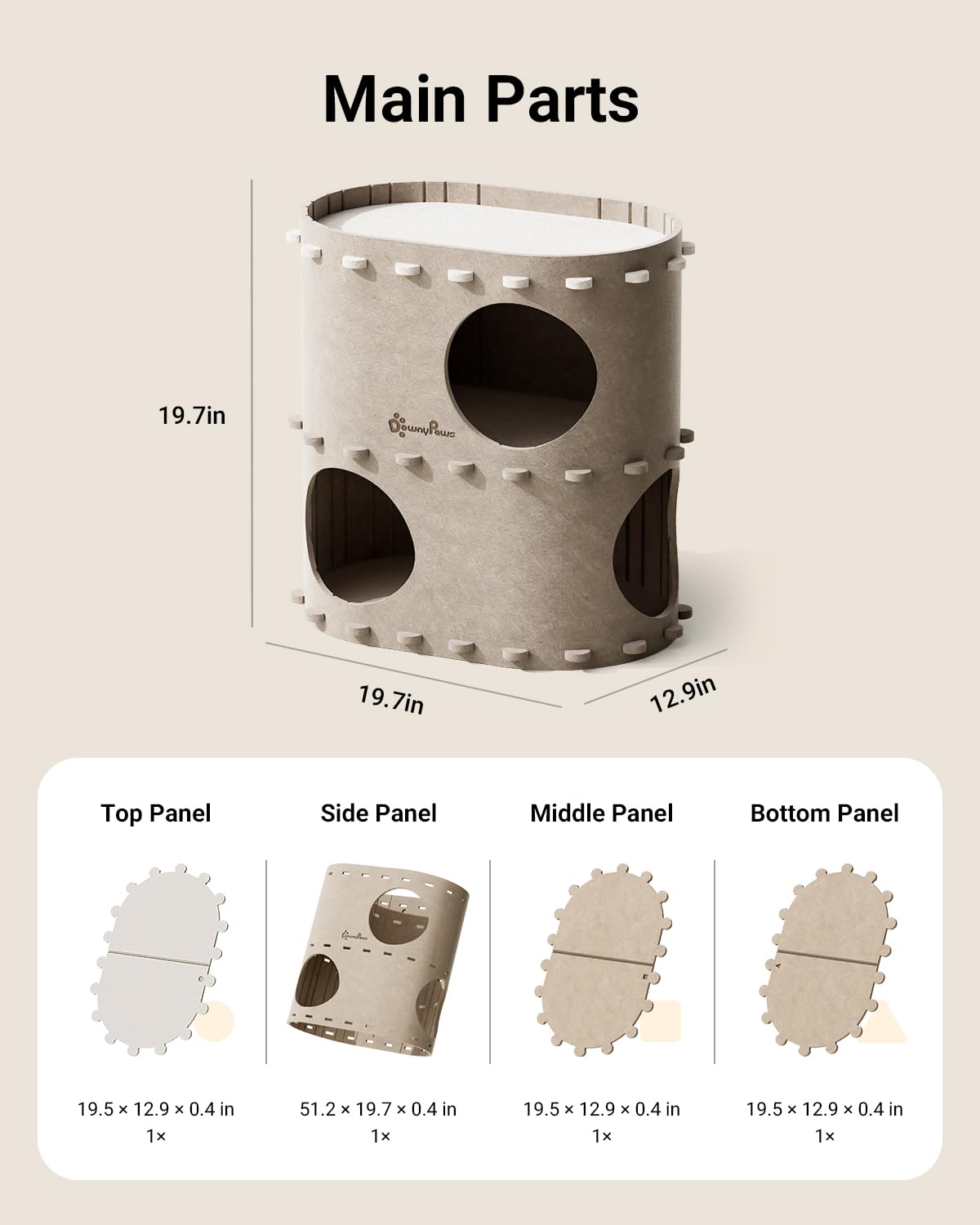 DownyPaws Castle Cat House multi-cat haven supports up to three felines comfortably.