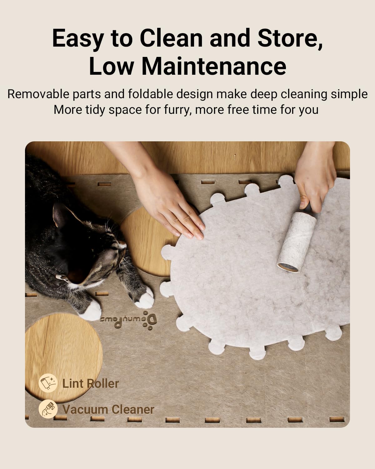 DownyPaws Castle Cat House vertical design saves room while expanding play space.