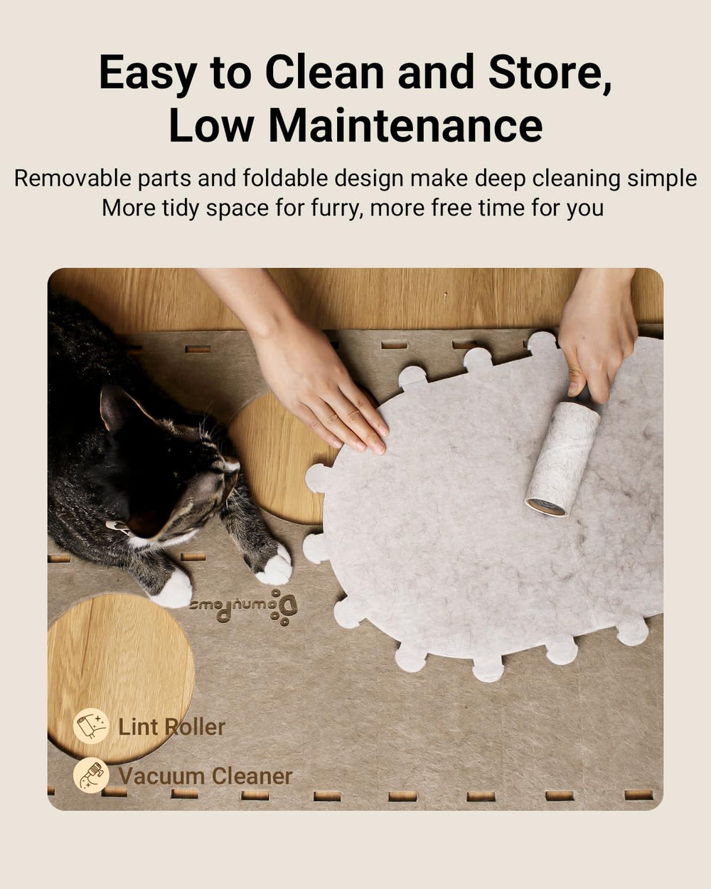 DownyPaws Castle Cat House vertical design saves room while expanding play space.