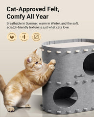 DownyPaws cat tunnel felt closeup shows soft, sturdy surface for comfort.