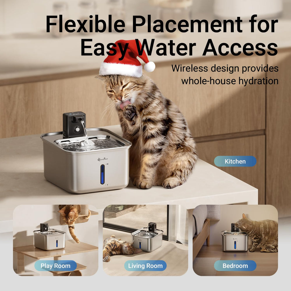 DownyPaws cat water fountain 3l capacity ensures ample hydration during busy days.