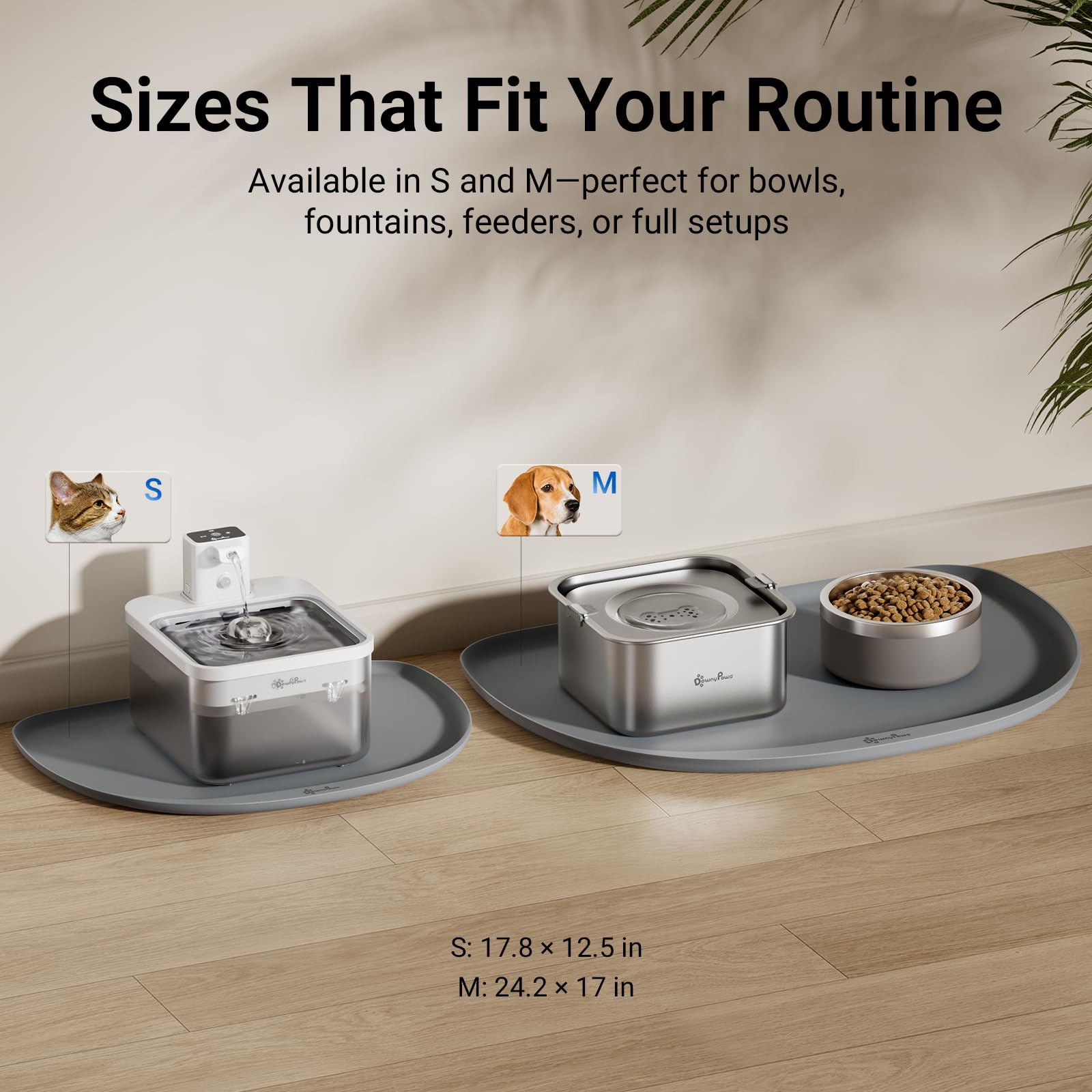 DownyPaws foldable silicone mat stores compactly for travel or storage.