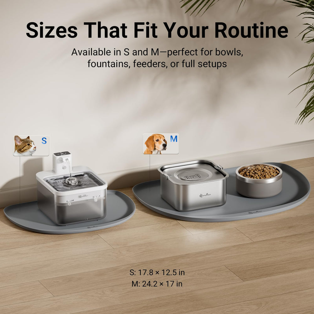 DownyPaws foldable silicone mat stores compactly for travel or storage.