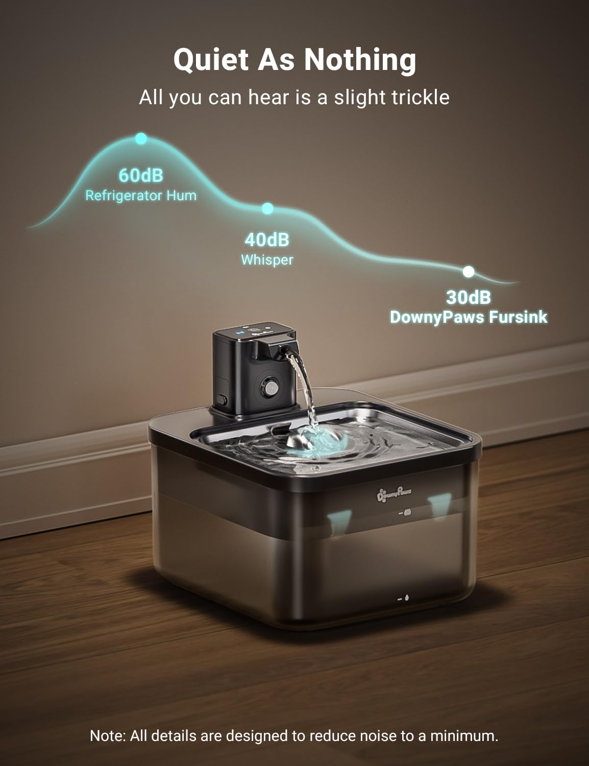 DownyPaws Fursink BPA-free logo with materials emphasized for safe pet hydration