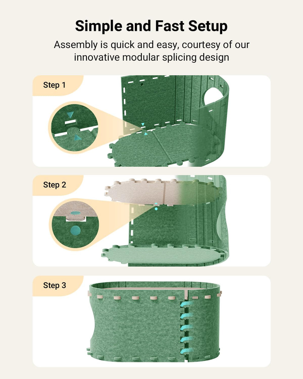DownyPaws PeekaPurr forest foldable design for storage or travel.