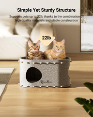 DownyPaws PeekaPurr cat house second level offers elevated observation.