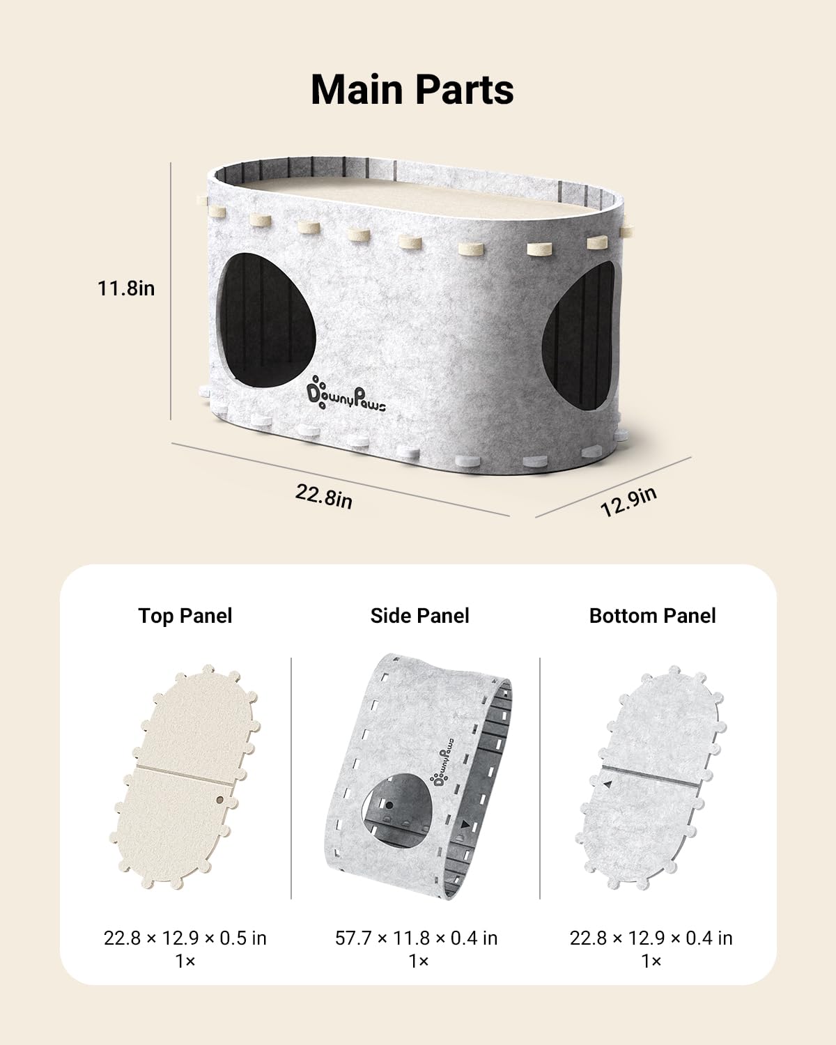 DownyPaws PeekaPurr enclosed bed cave provides quiet, private space in busy homes.