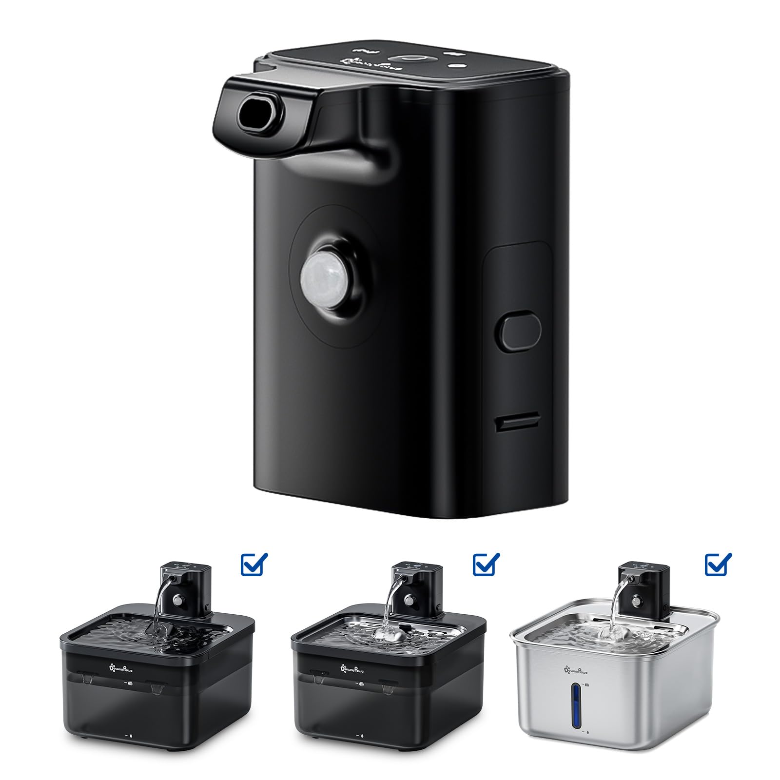 DownyPaws replacement battery compartment front view with easy-fit design