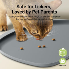 DownyPaws silicone non-slip mat provides steady mealtimes.