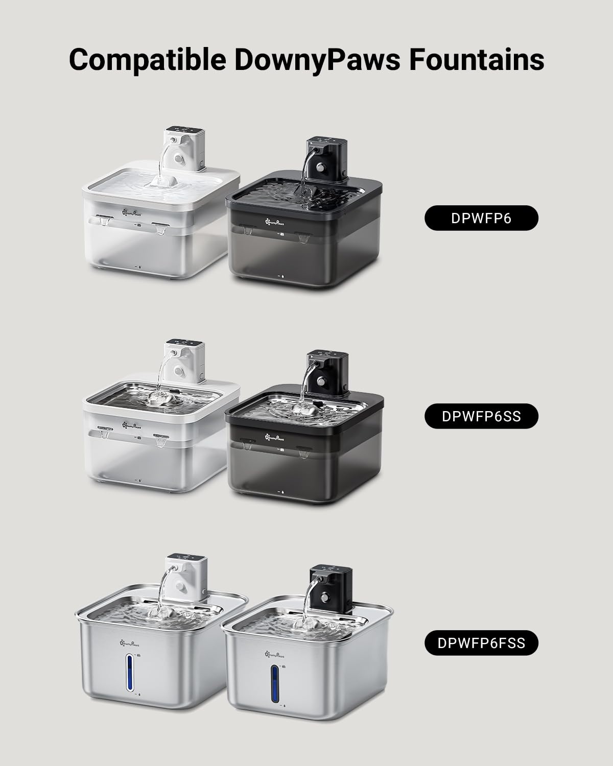 DownyPaws water fountain battery module white for reliable power
