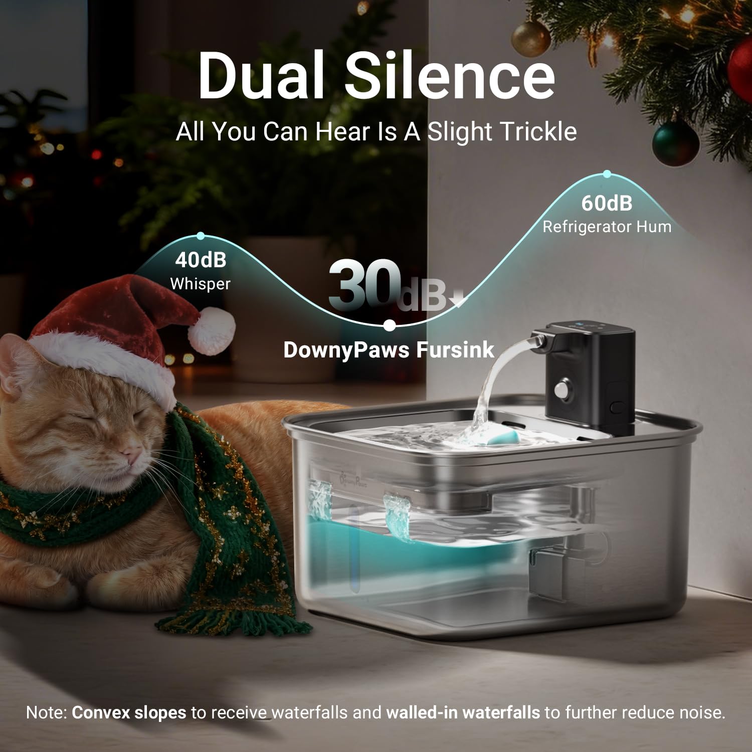 DownyPaws water fountain easy-clean detachable design simplifies thorough sanitization.