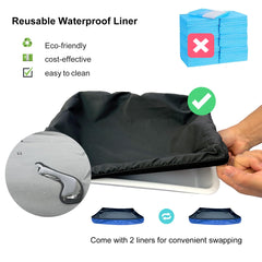 DOZZOPET Guinea Pigs Litter Box 16x12-inch size highlights spacious, comfortable space for small pets.