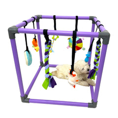 DOZZOPET Puppy Play Gym frame with durable PVC for safe indoor puppy fun.