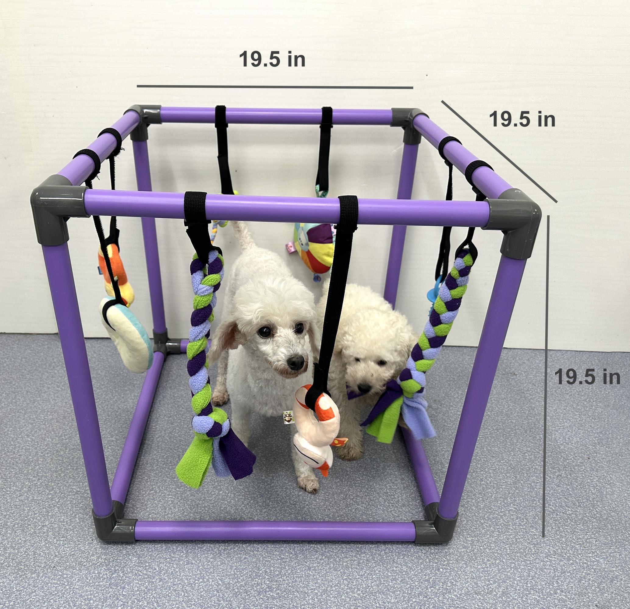 DOZZOPET Puppy Play Gym safe PVC frame providing sturdy, puppy-friendly construction.