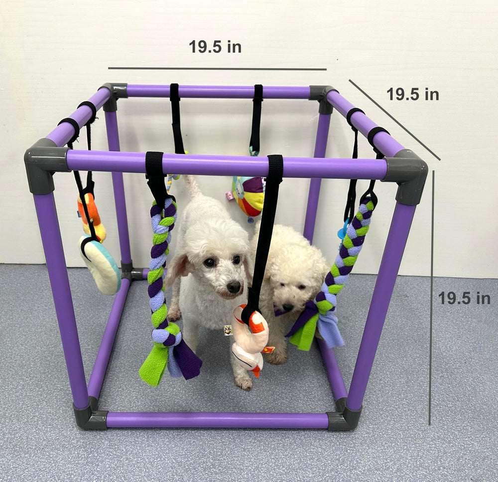 DOZZOPET Puppy Play Gym safe PVC frame providing sturdy, puppy-friendly construction.
