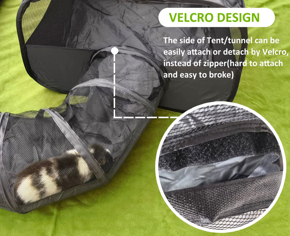 DOZZOPET tent and tunnel detachable demonstrates flexible play configurations.