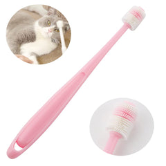 DQITJ 360-degree brush head cleans deep into tiny mouths of small pets