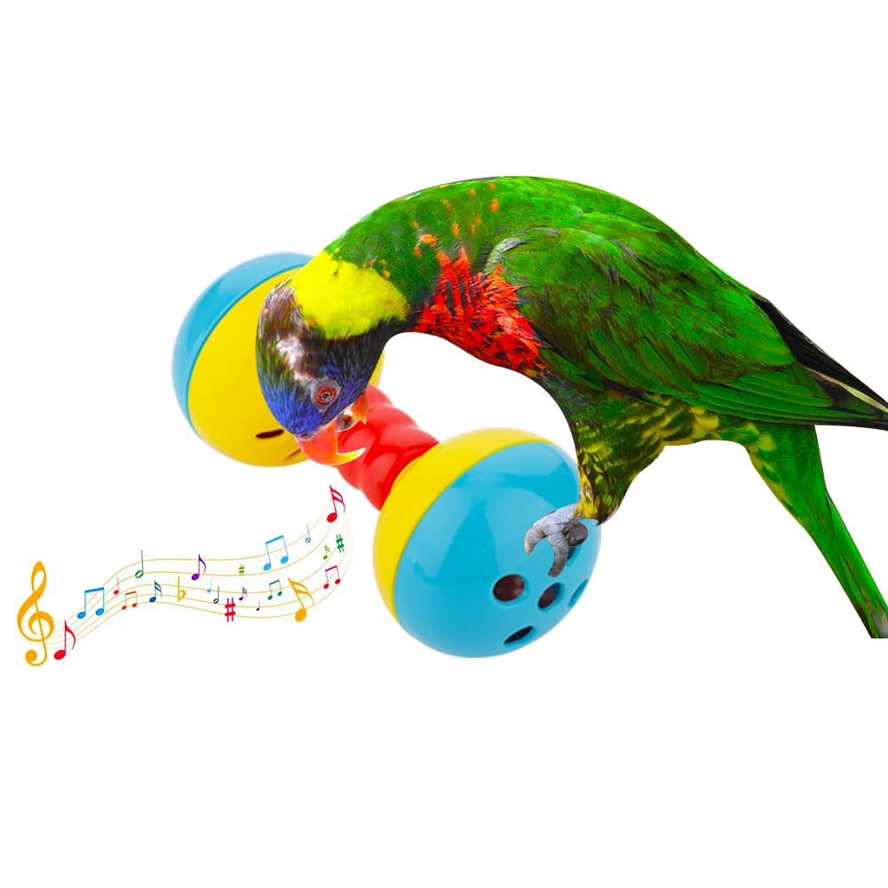 DQITJ bird barbell dumbell toy side view inviting playful exploration and foot exercise