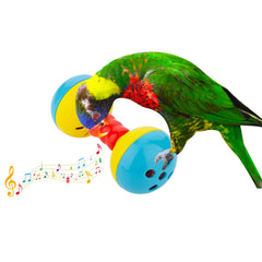DQITJ bird barbell dumbell toy side view inviting playful exploration and foot exercise