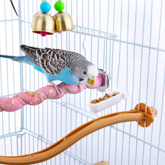 DQITJ hanging bird feeder box offers convenient placement in cages.