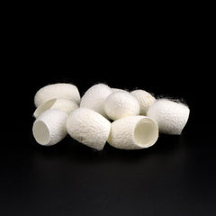 DQITJ natural silk cocoons close-up showing sturdy, durable habitat material