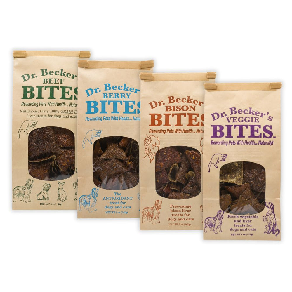 Dr. Becker's Bites beef bites close-up for training rewards and protein snack