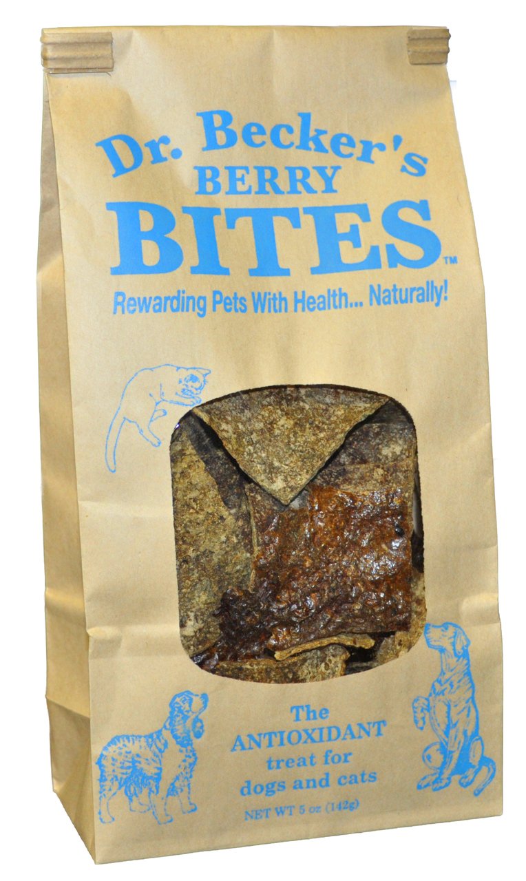 Dr. Becker's Bites open-bag display showcasing four flavors for everyday treats