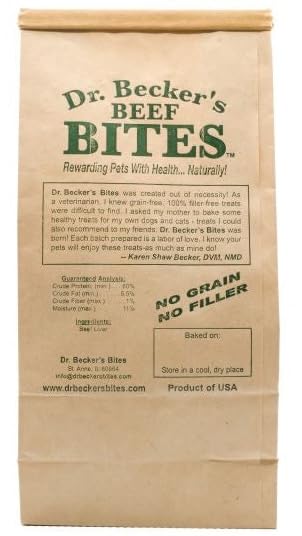 Dr. Becker's Original Beef Bites training treats ready for session rewards.
