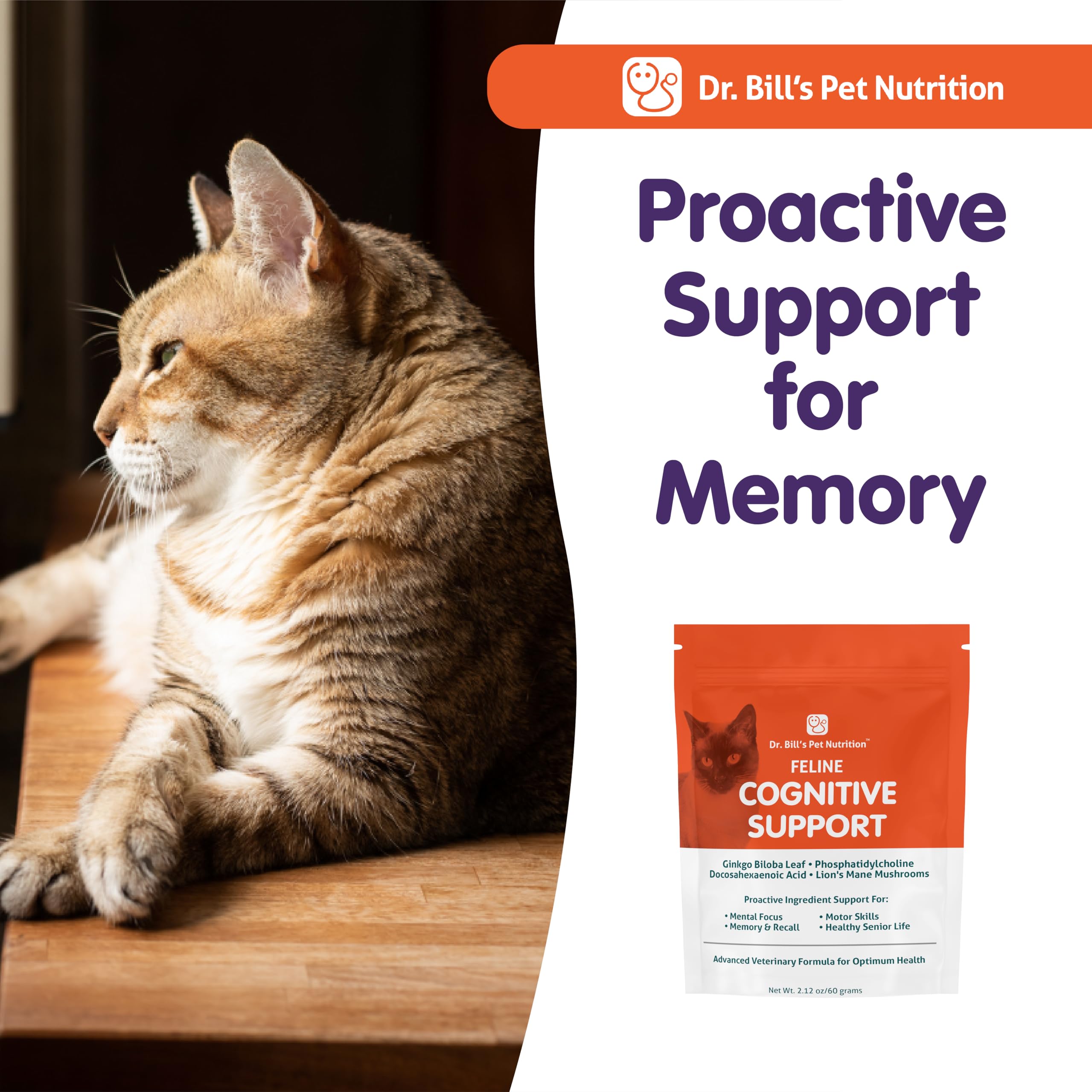 Dr. Bill's Feline Cognitive Support suitable for households with multiple cats