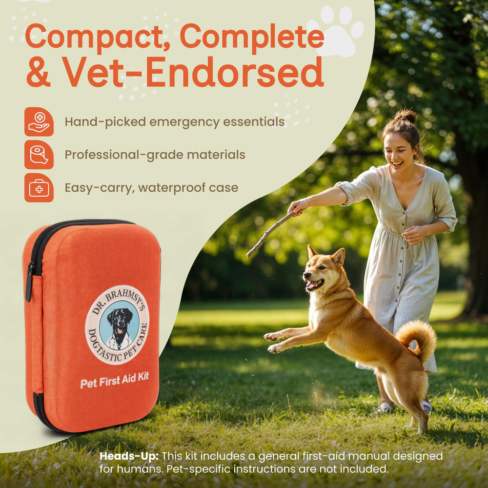 Dr Brahmsy’s Pet First Aid Kit compact travel case keeps essentials organized