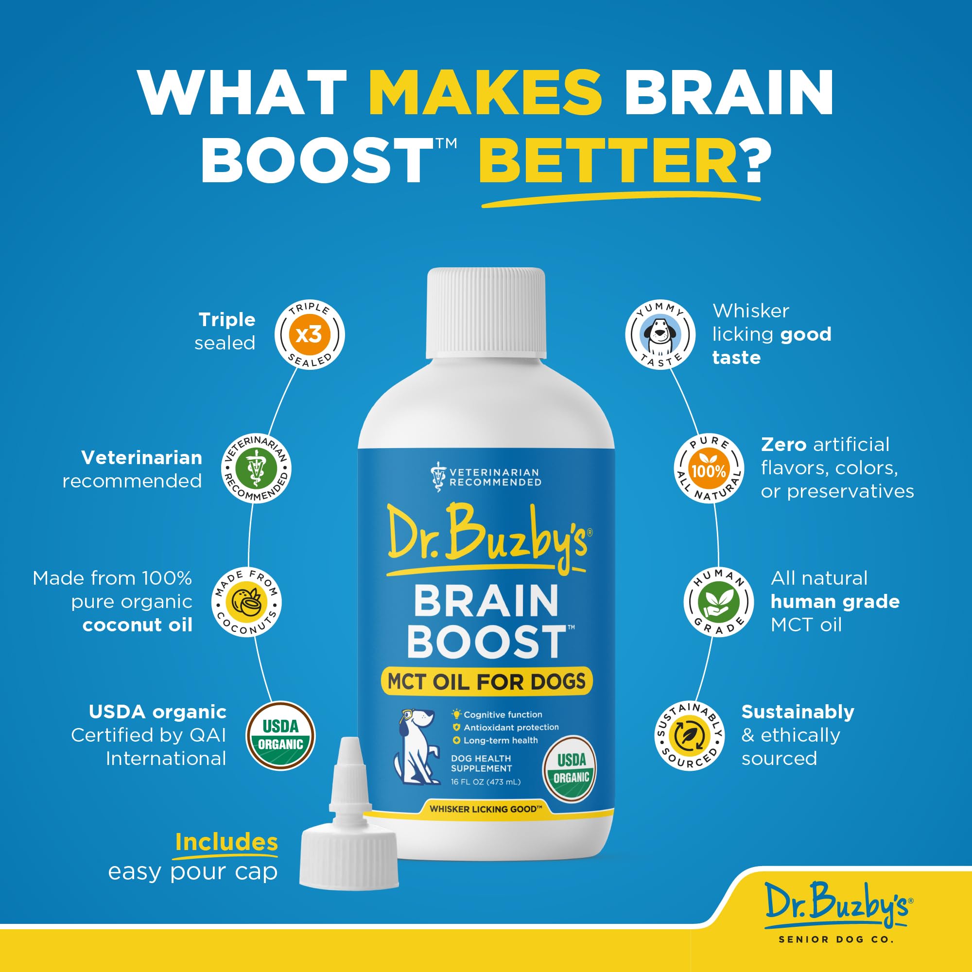 Organic certification label on Brain Boost packaging