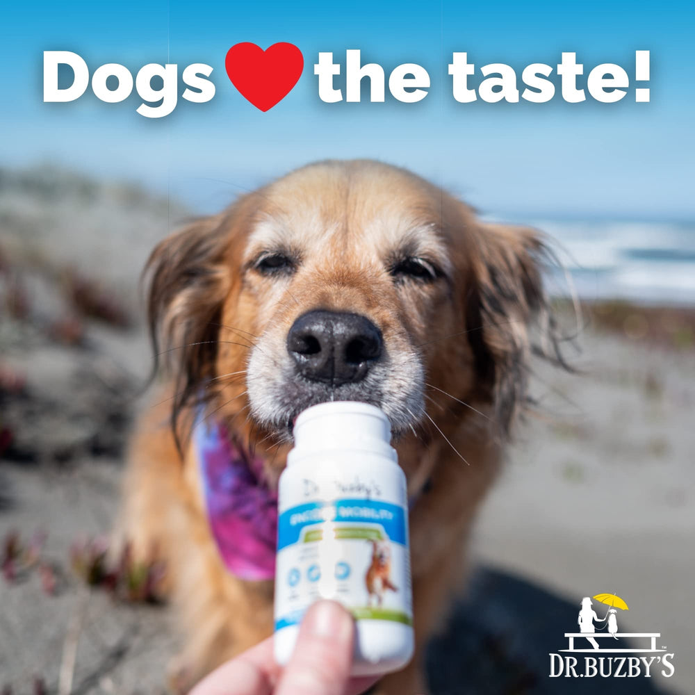 Dr. Buzbys Encore Mobility dosing before meals for absorption.