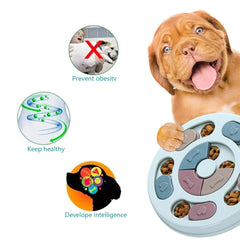 DR CATCH dog puzzle blue open compartments invite sniffing and paw play for cognitive exercise